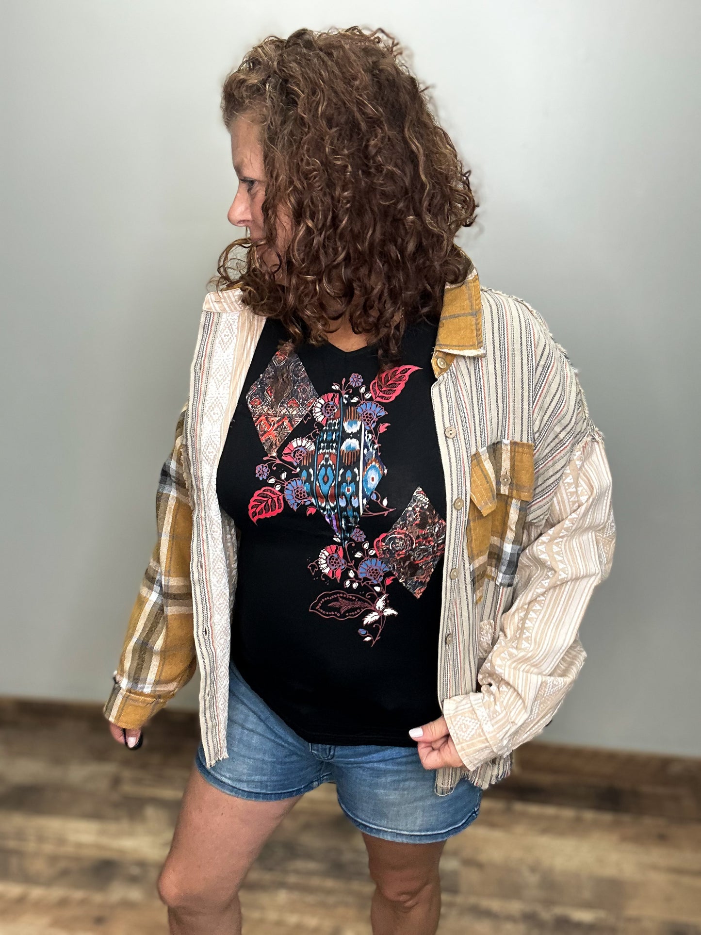 Patchwork Long Sleeve Tee