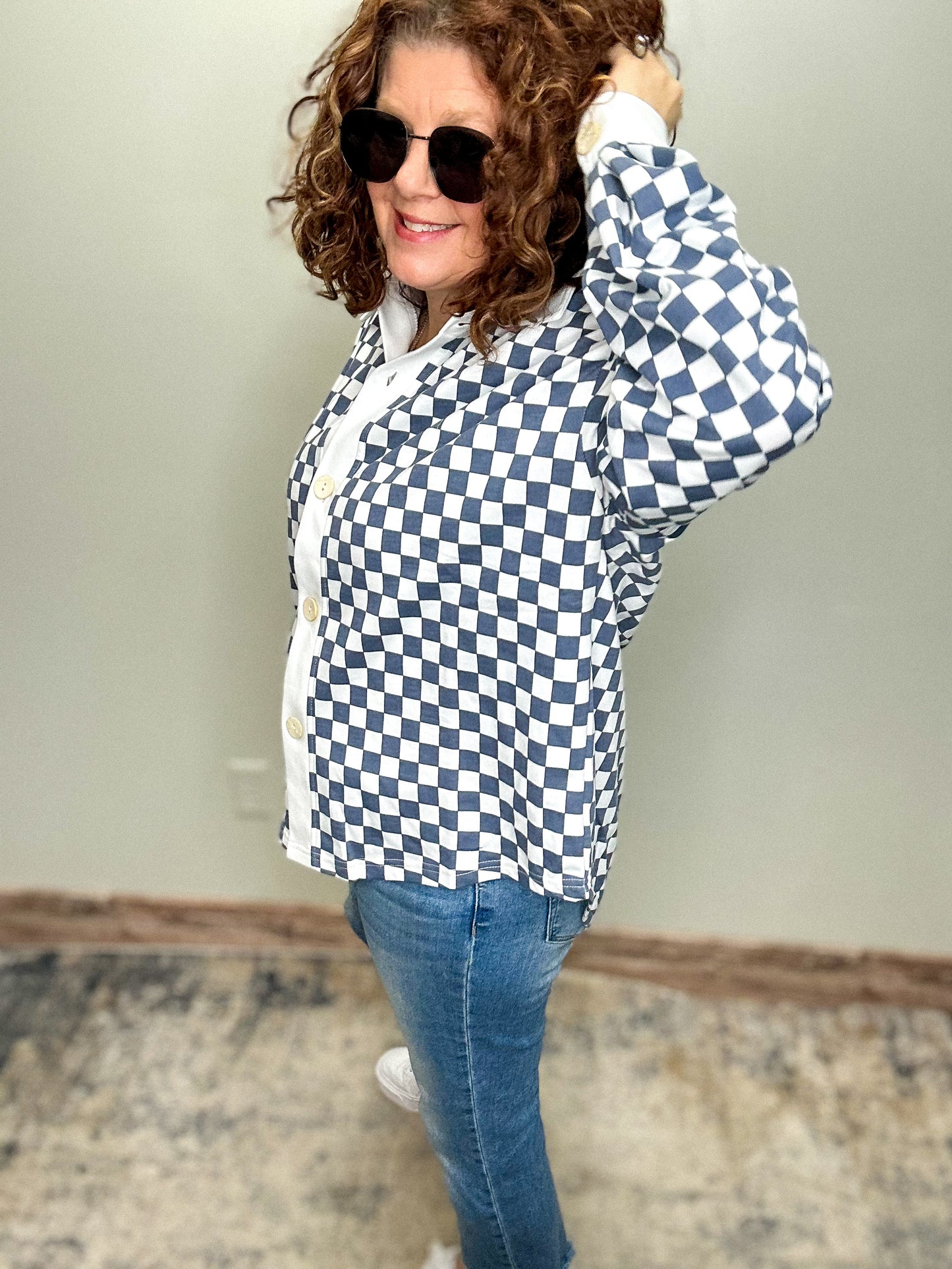 Checker Button Up