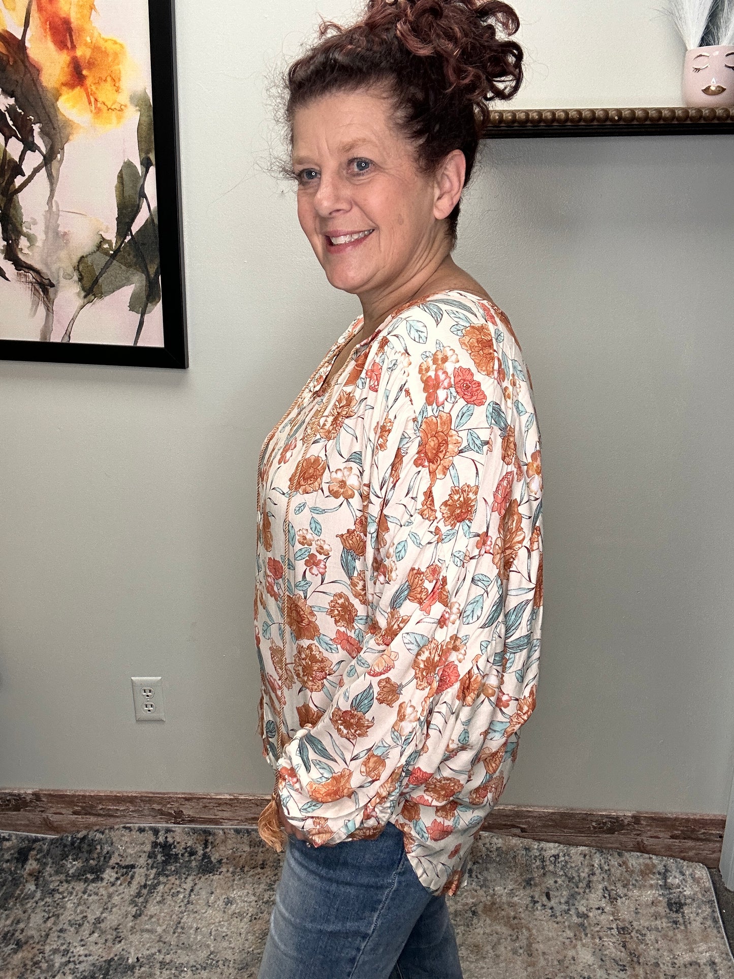 Fall Floral Doman Top