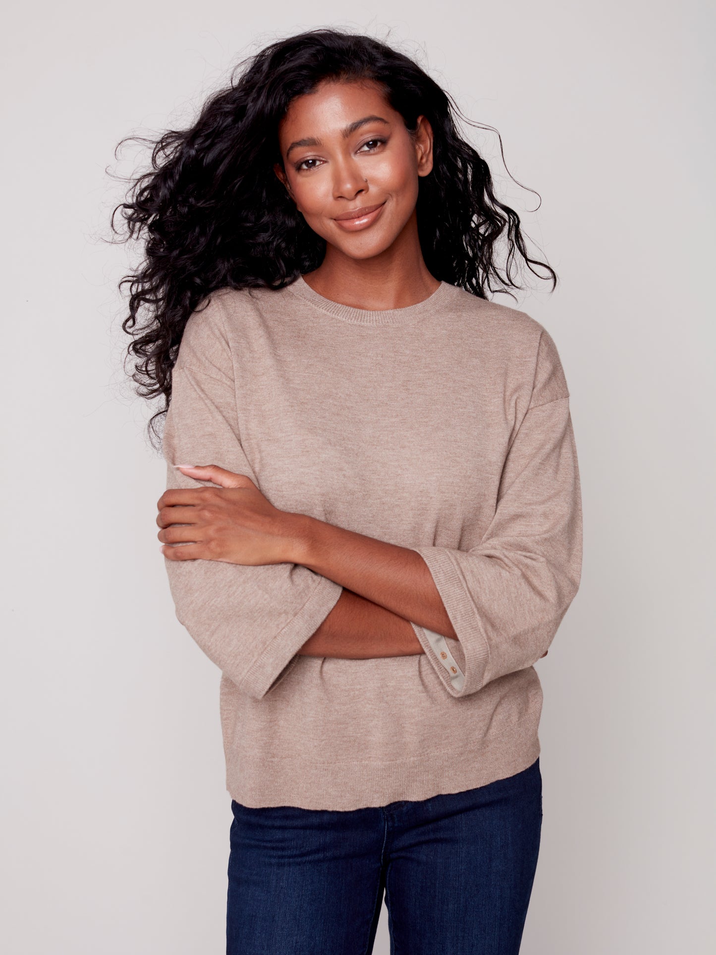 Feather Sleeve Sweater - Charlie B