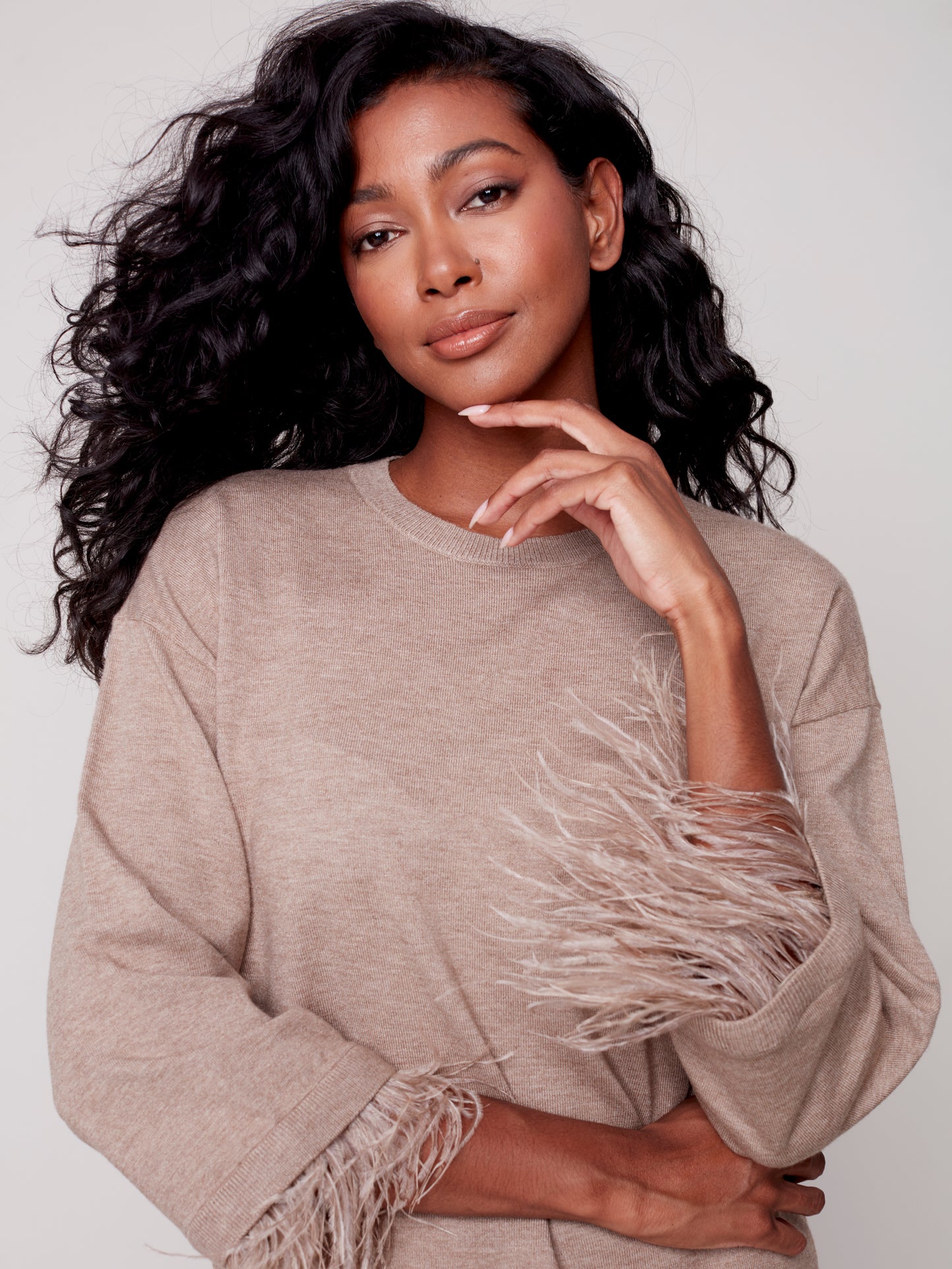 Feather Sleeve Sweater - Charlie B