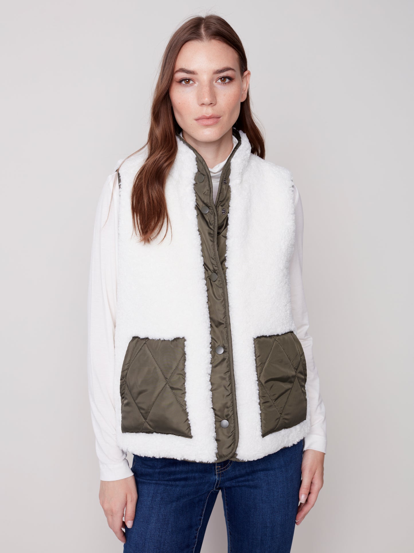 Sherpa Puffer Vest - Charlie B