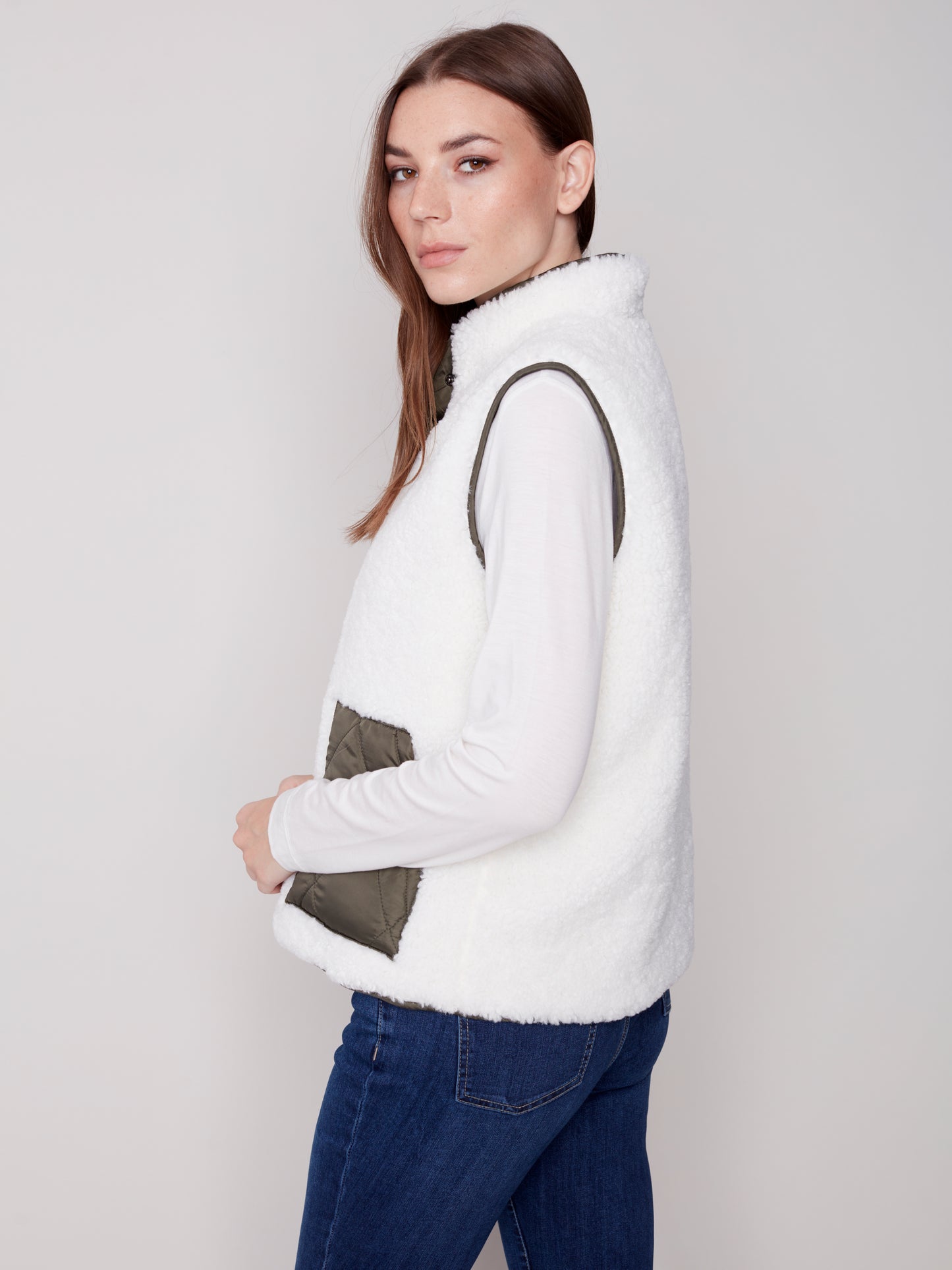 Sherpa Puffer Vest - Charlie B