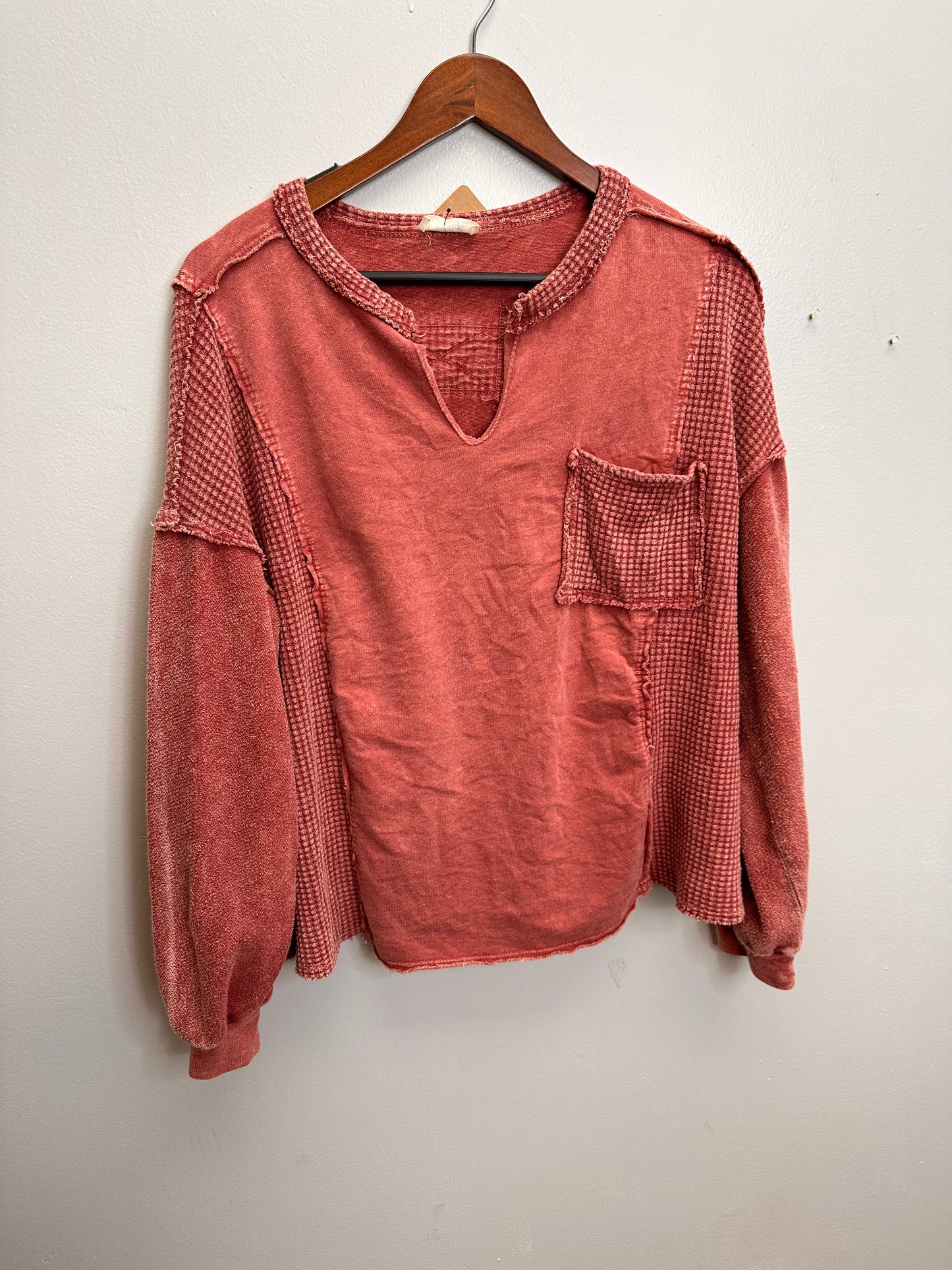 Split Neck Long Sleeve