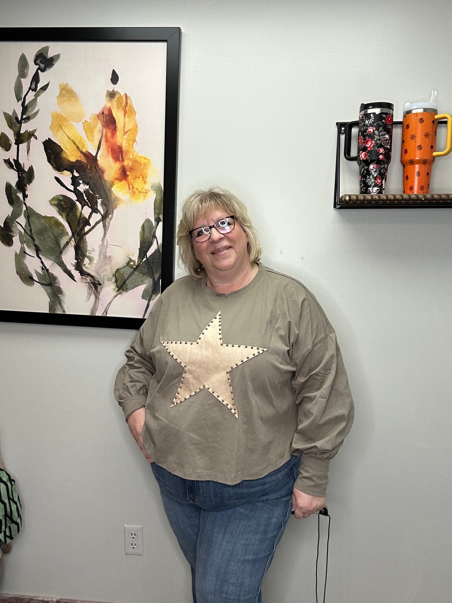 Star Stud Long Sleeve Tee