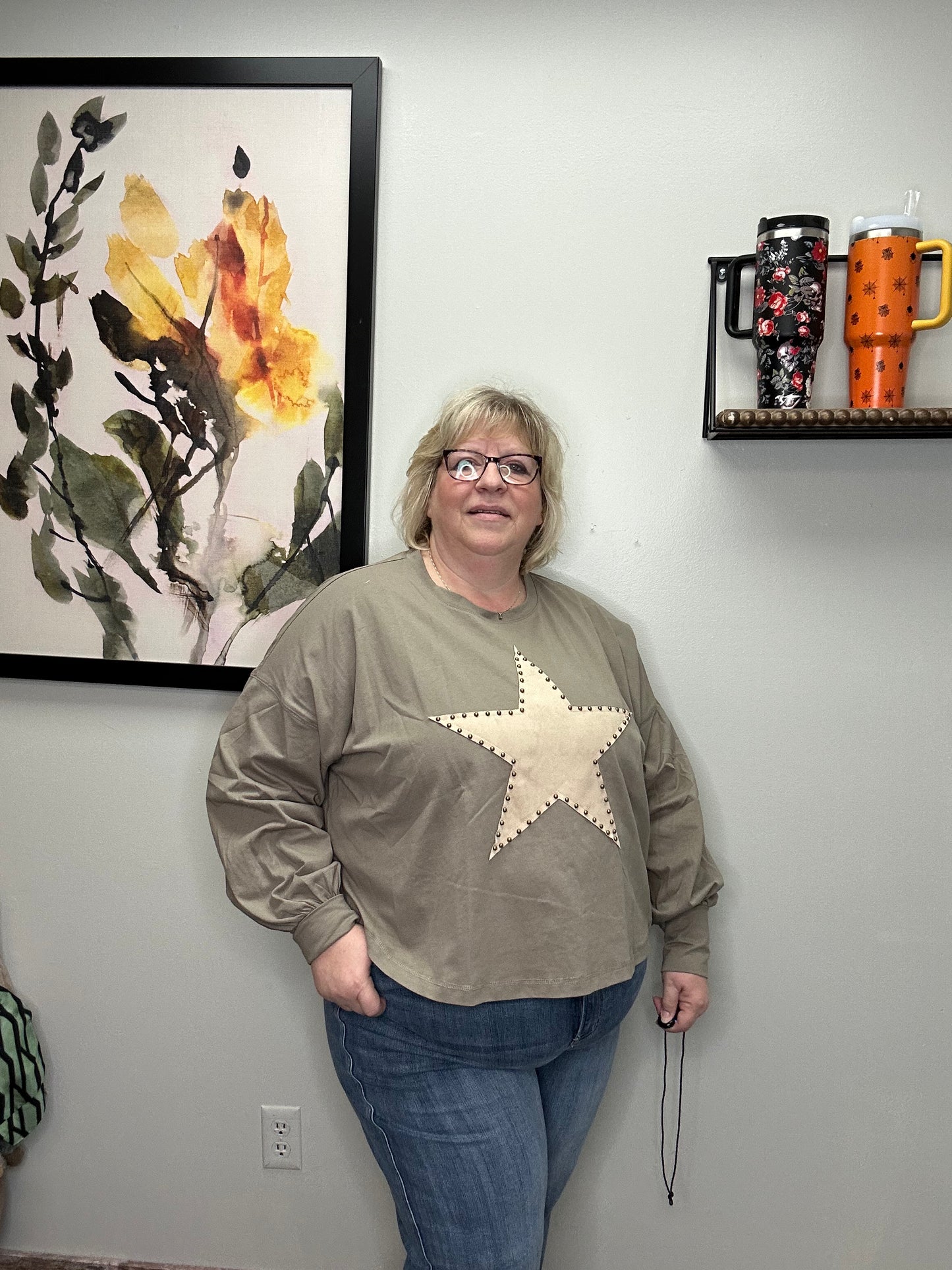 Star Stud Long Sleeve Tee