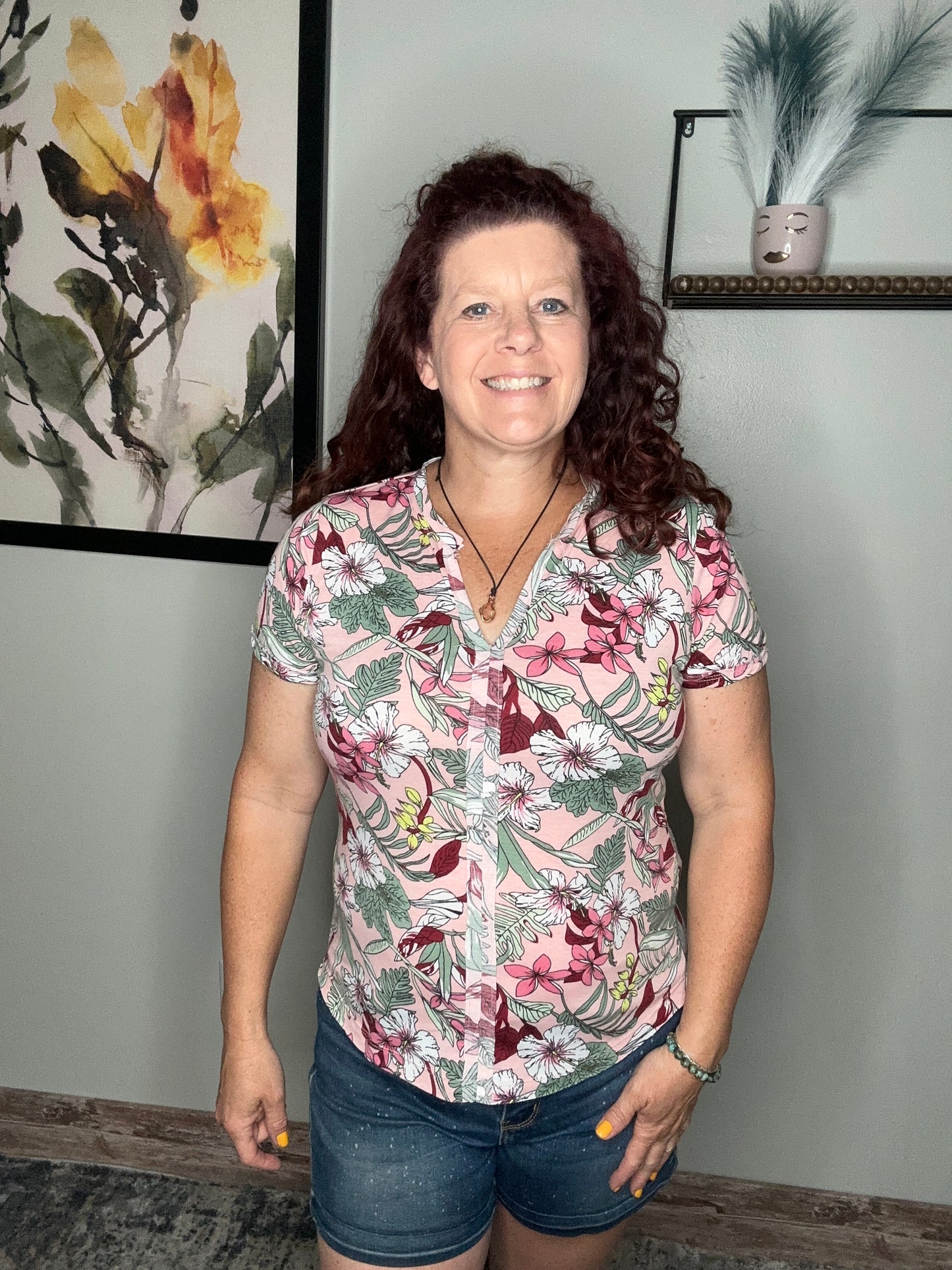 Pink Flower Top