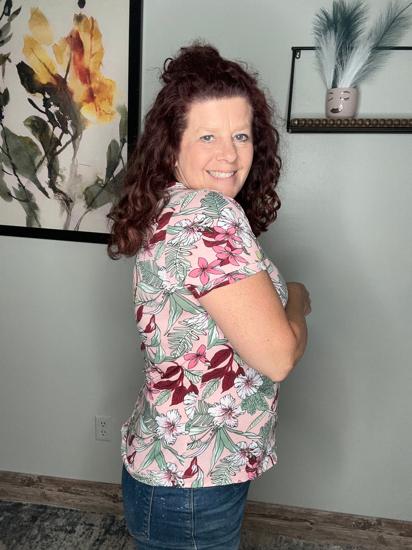 Pink Flower Top