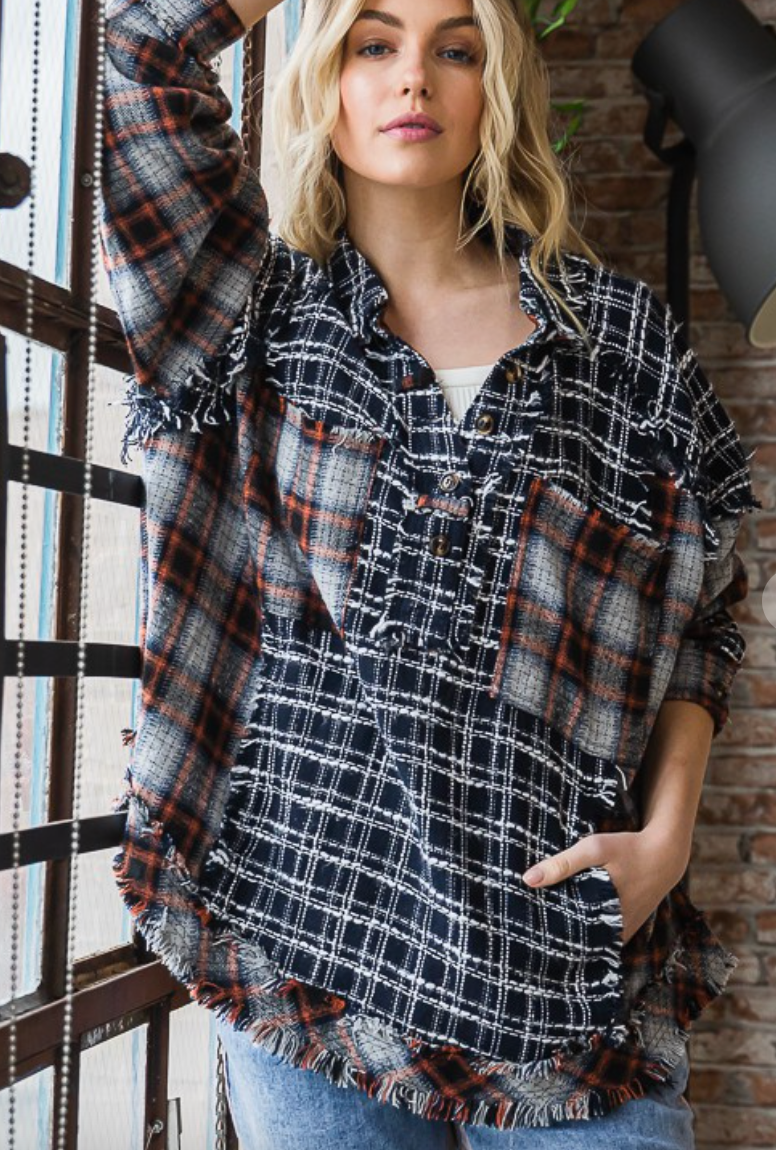 Contrast Plaid Top - Oli n Hali