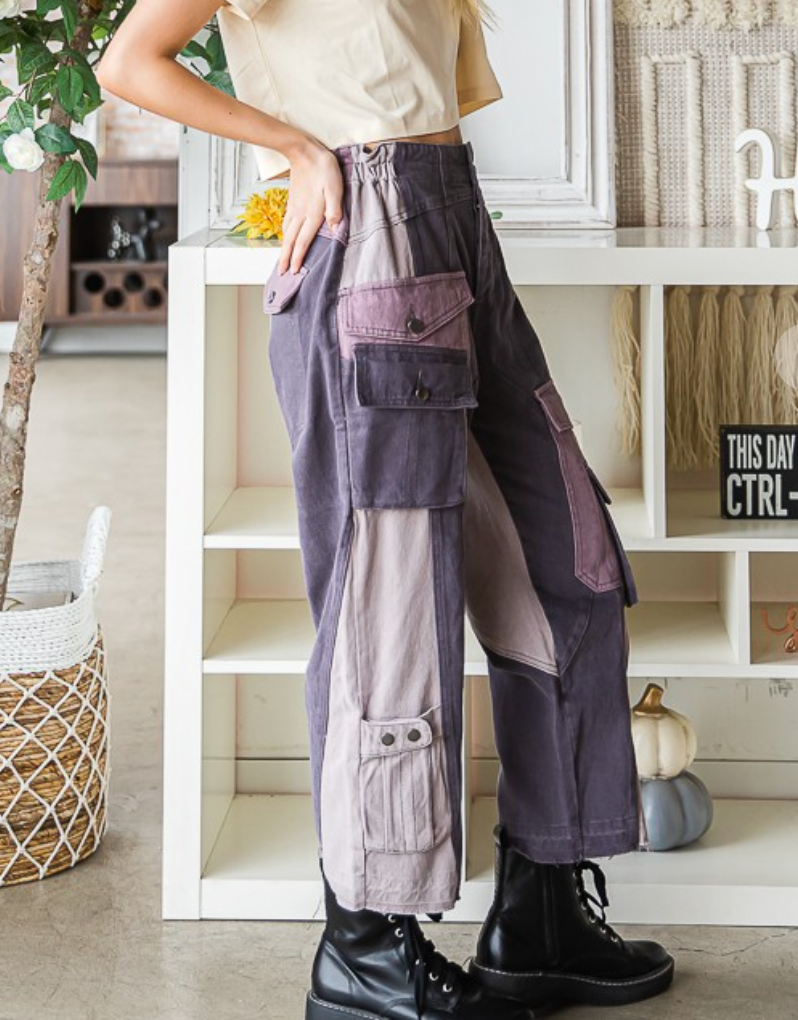 Purple Cargo Pants - Oli n Hali