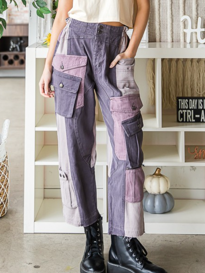 Purple Cargo Pants - Oli n Hali