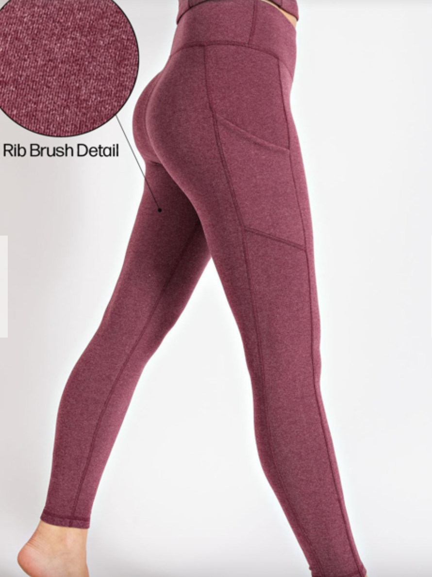 Pocket Brushed Ribbed Legging