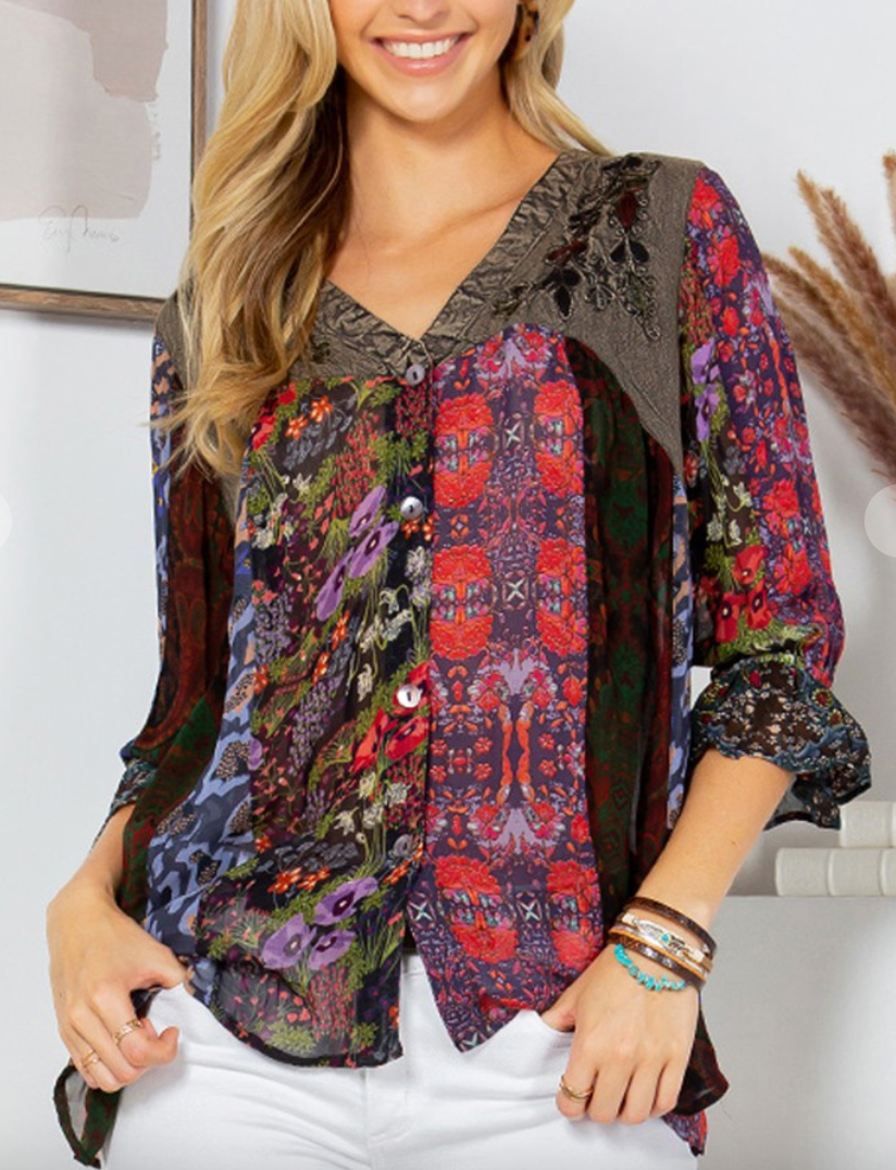 Chiffon and Embroider top