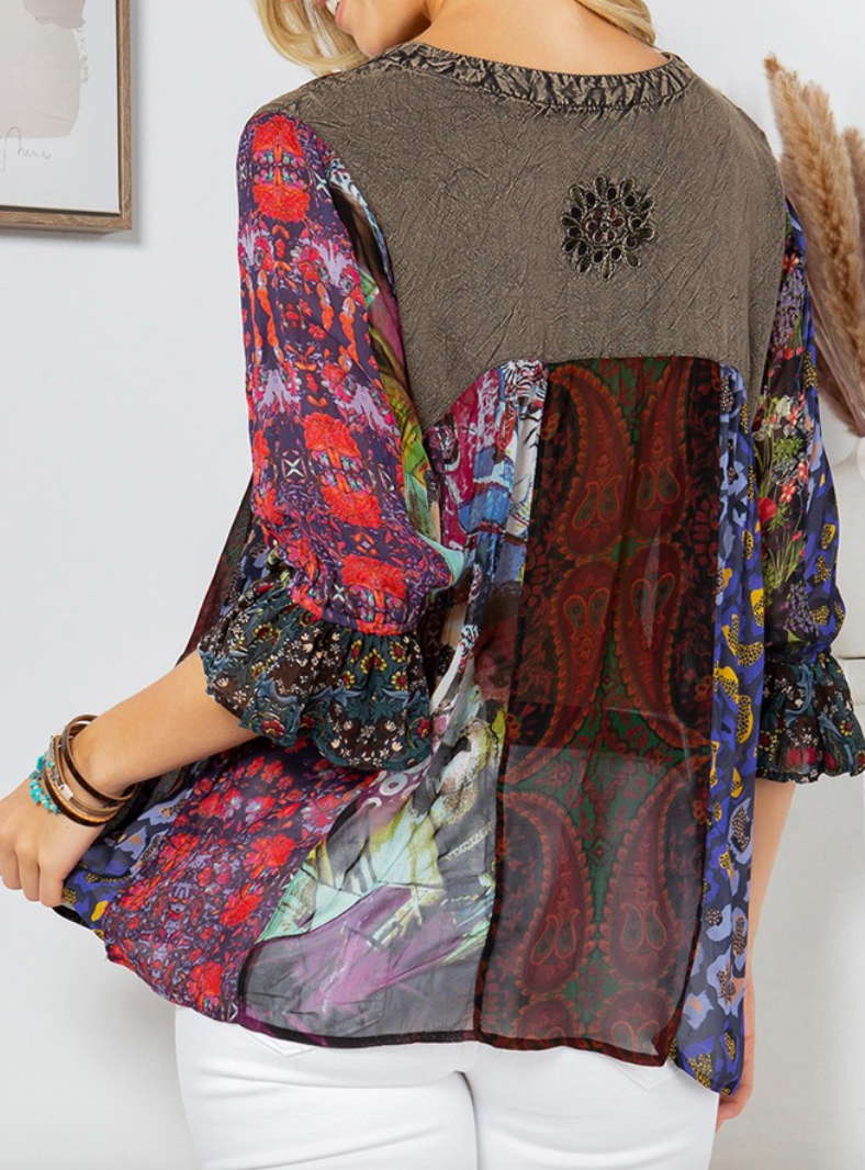 Chiffon and Embroider top