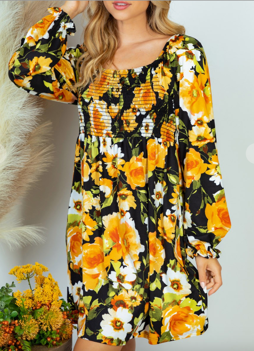 Fall Floral Dress