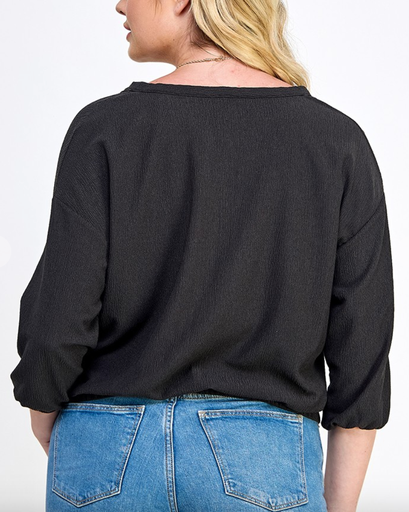 Crinkle Button Down Top