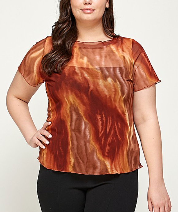 Mesh Print Top