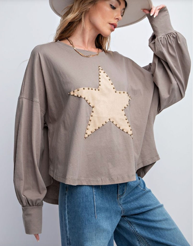 Star Stud Long Sleeve Tee