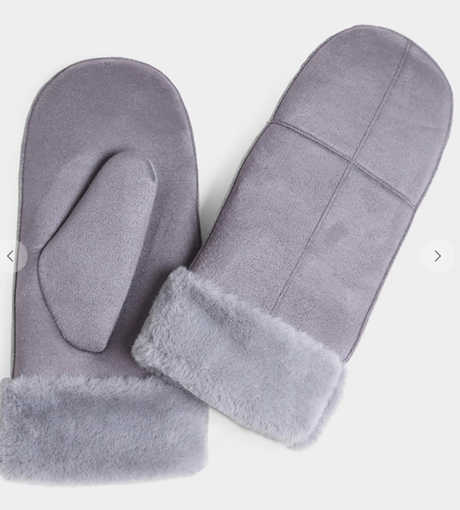 Faux Fur Suede Mittens