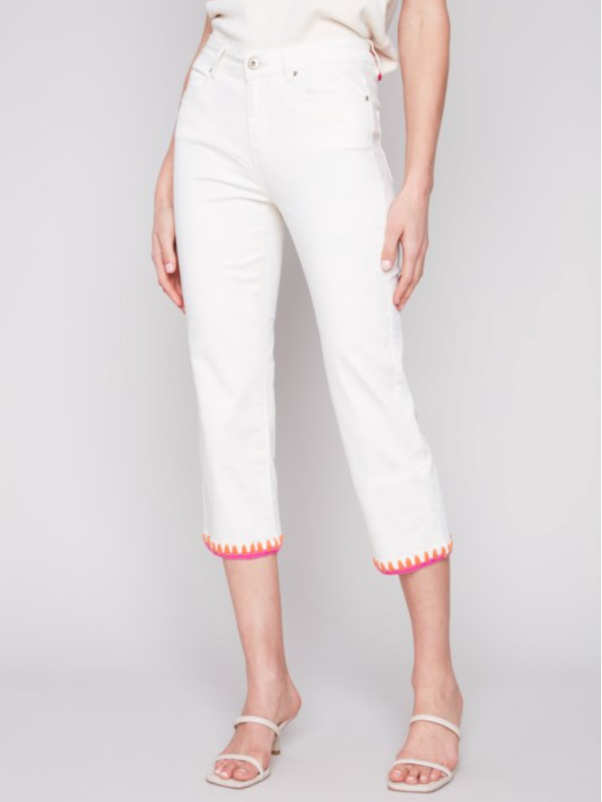 Twill Embroidered Pants