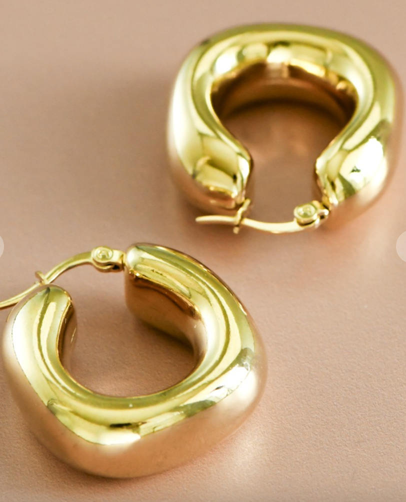 Chunky Gold Hoop Earring