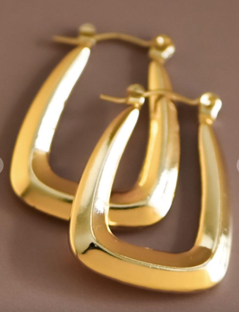 Gold Square Hoop