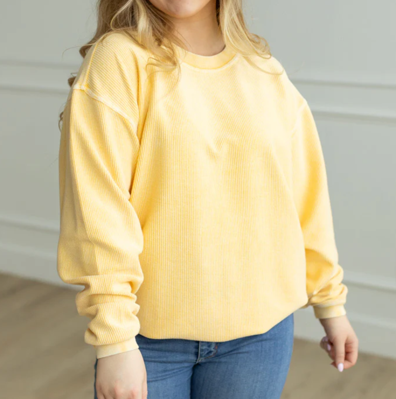 Introducing our Luxury Corded Crew Sweatshirt, crafted for those who appreciate both comfort and style. Made from premium corded fabric, this sweatshirt offers a soft yet structured feel that exudes luxury.
The dying process delivers rich, warm colors, ensuring each piece is uniquely vibrant and eye-catching. Custom dyed and snow washed for softness and a vintage look, this sweatshirt is the epitome of laid-back comfort.
Its oversized fit provides a relaxed silhouette, while the ribbed crew neckline, cuff
