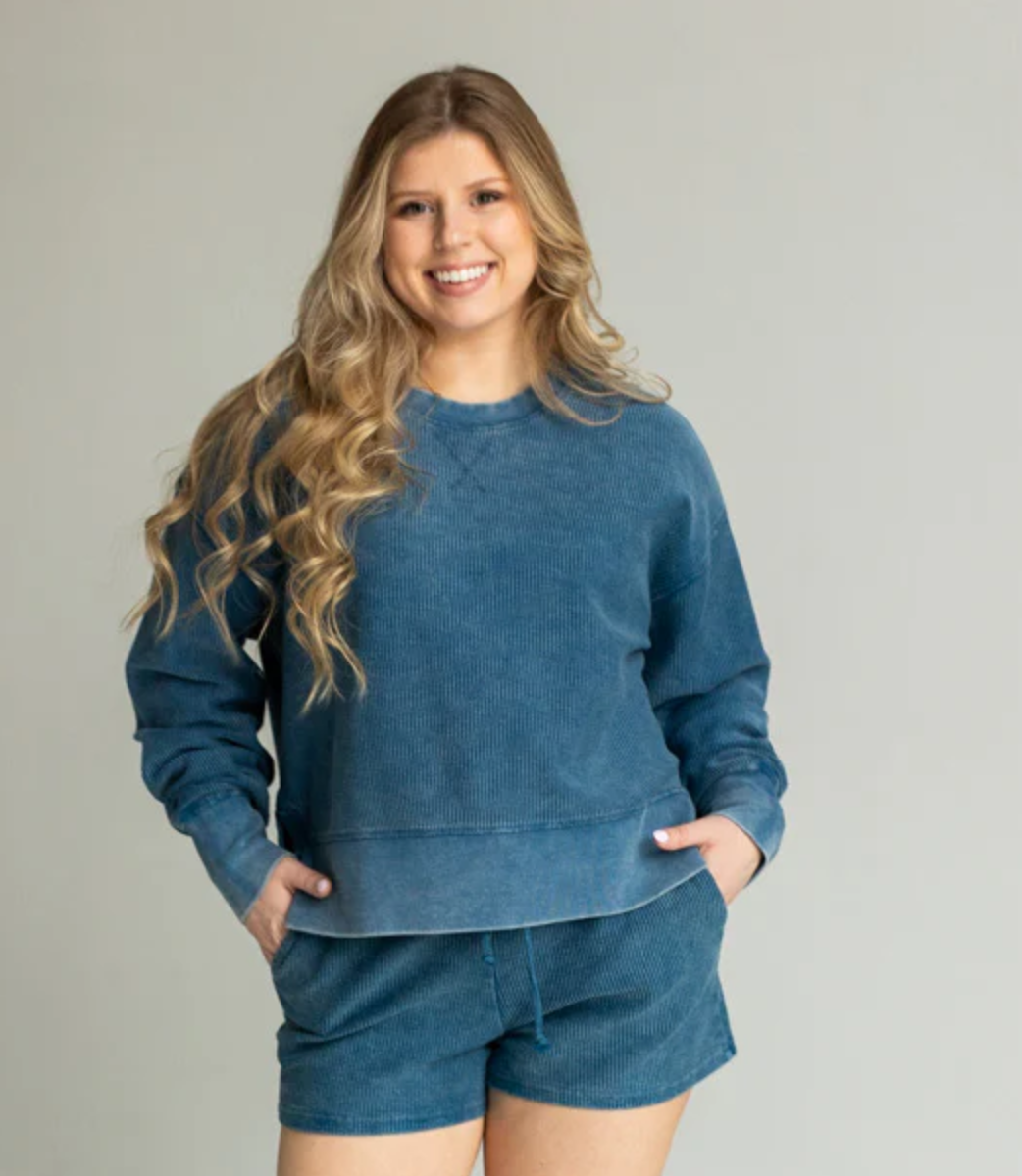 Side Slit Corded Crew