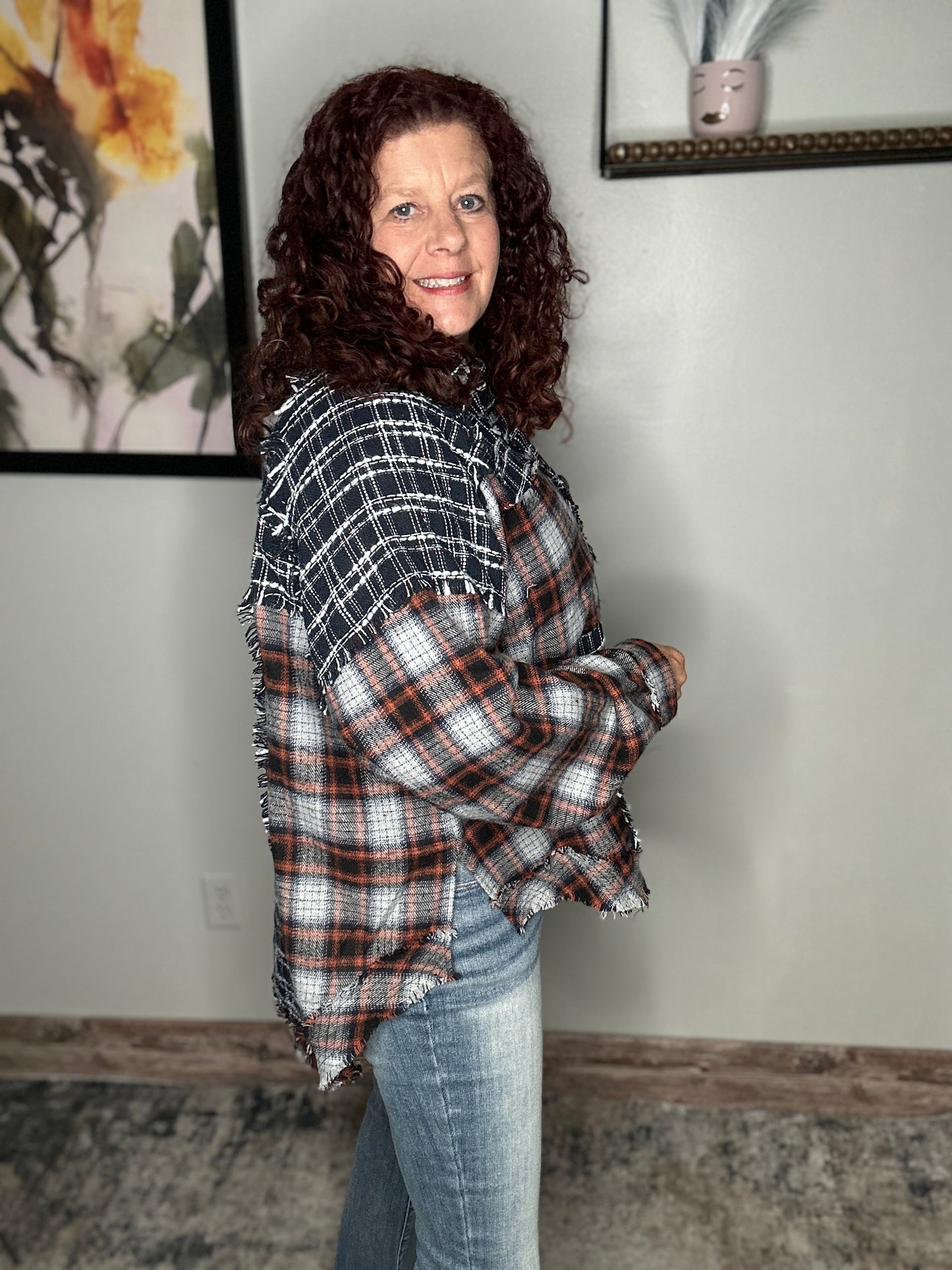 Contrast Plaid Top - Oli n Hali