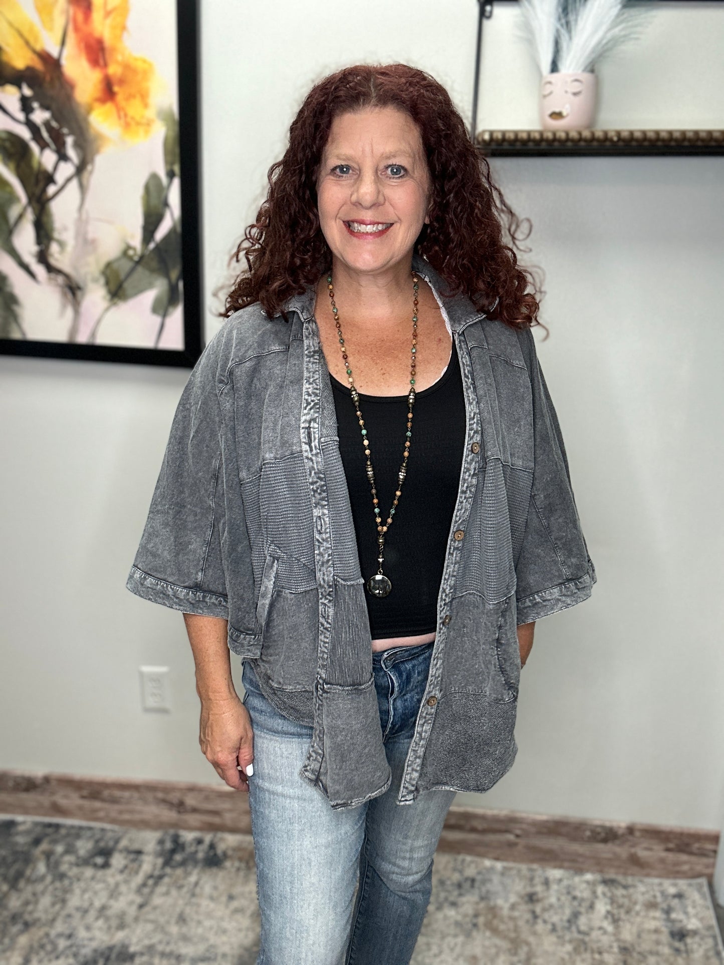 Wide Sleeve Button Shirt