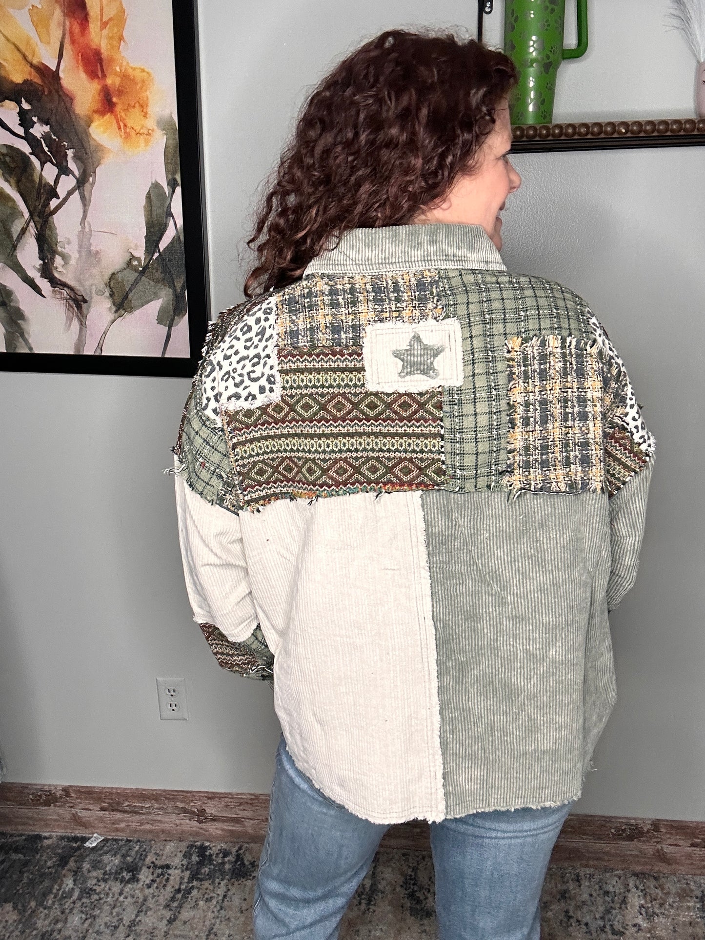 Fabric Blocked Jacket - Oli n Hali