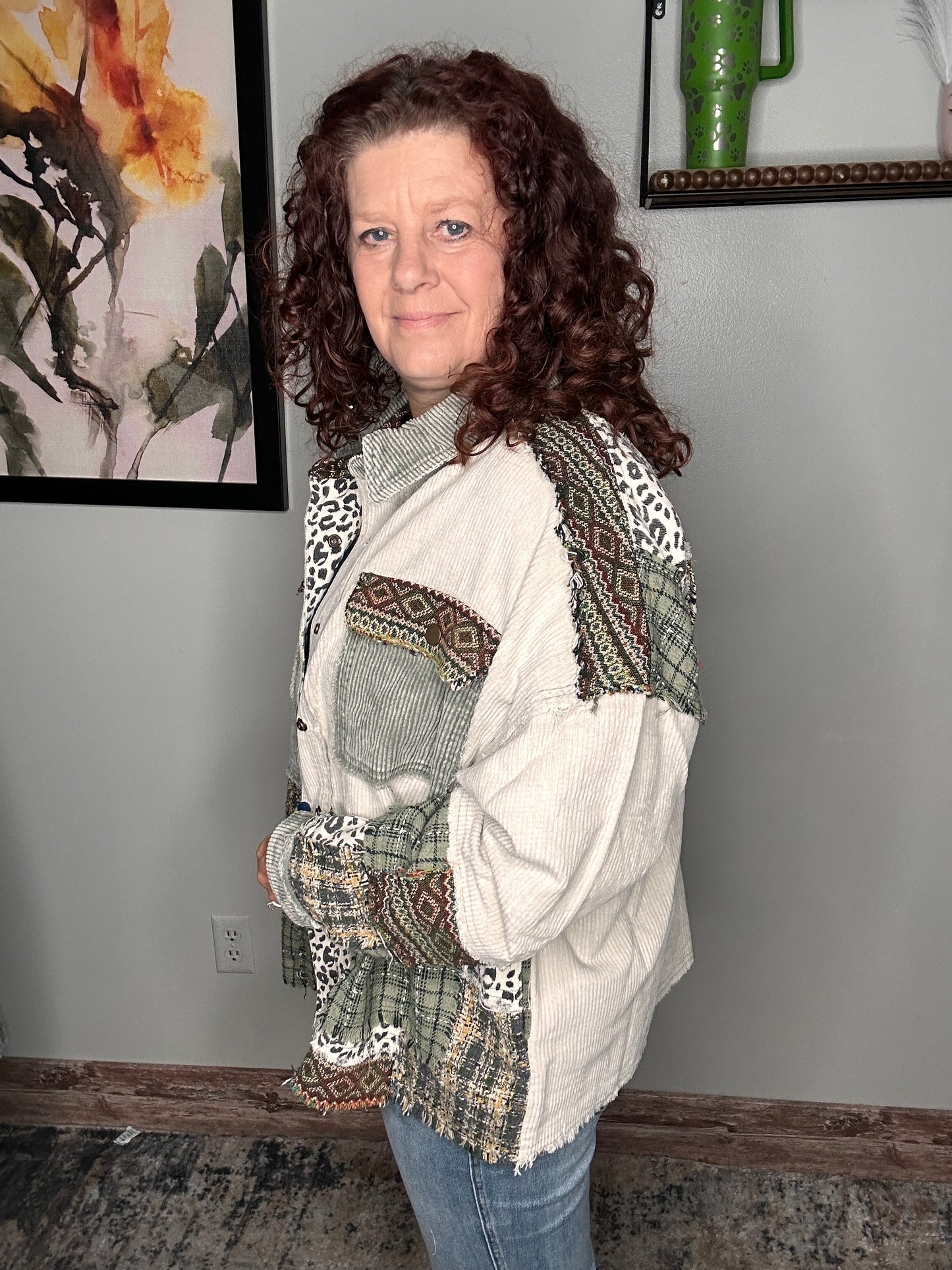 Fabric Blocked Jacket - Oli n Hali
