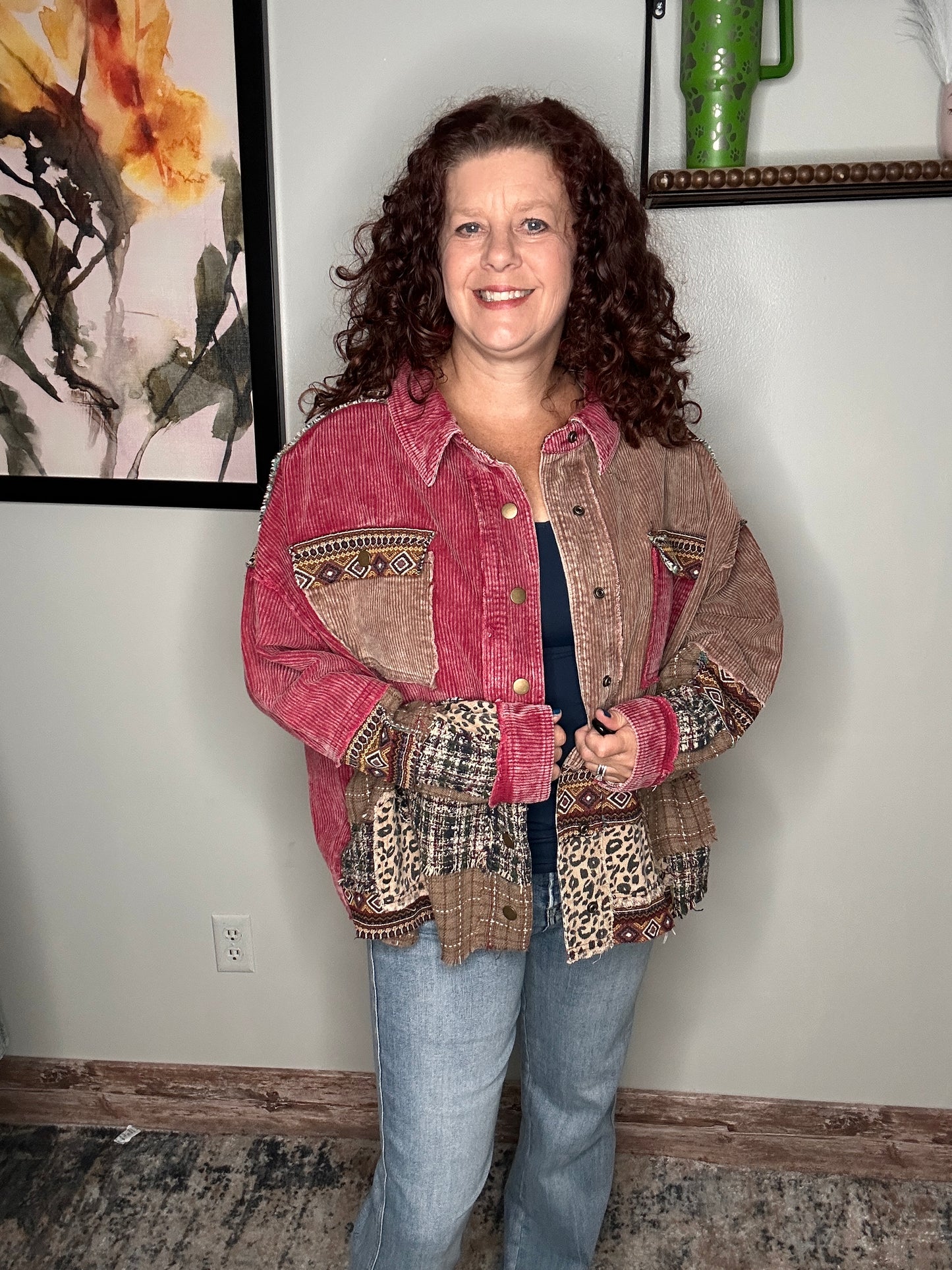 Fabric Blocked Jacket - Oli n Hali