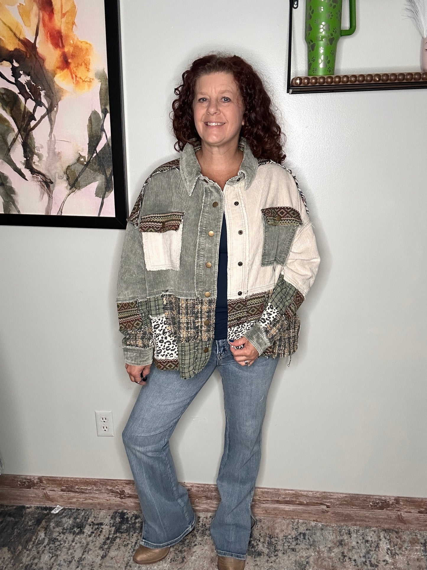 Fabric Blocked Jacket - Oli n Hali