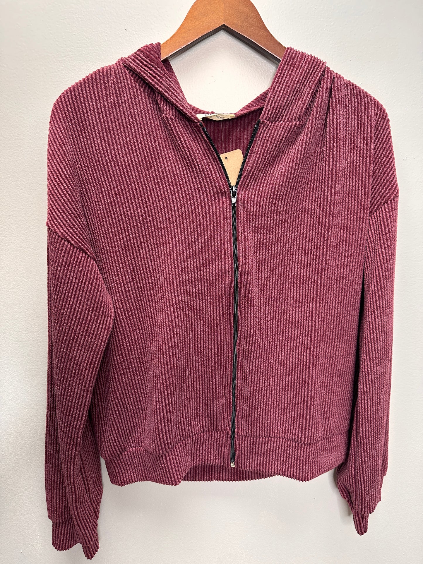 Corded Zip Up Hoodie