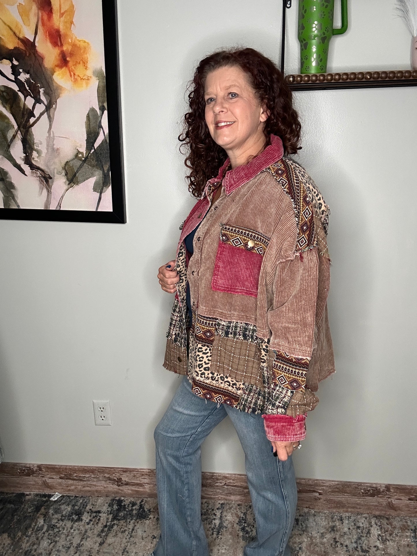 Fabric Blocked Jacket - Oli n Hali
