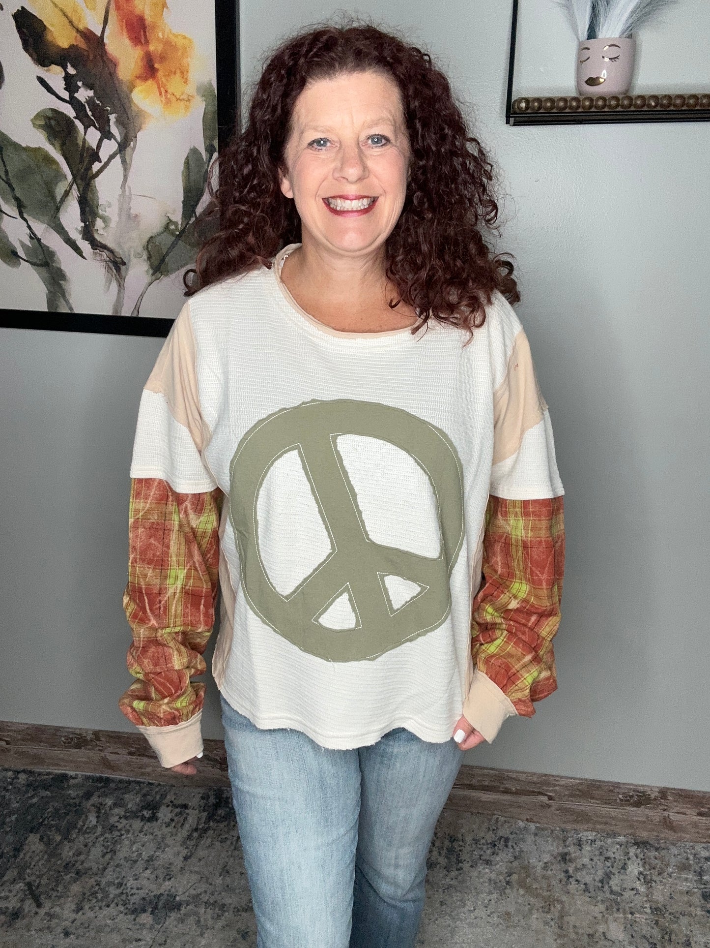 Peace and Plaid Top - Oli n Hali