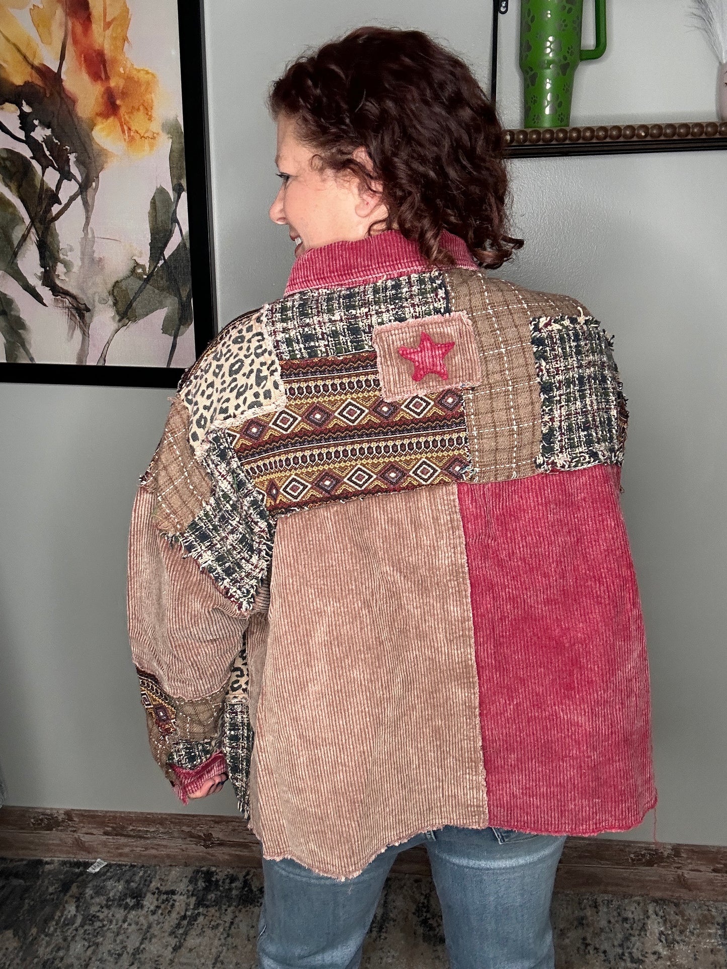 Fabric Blocked Jacket - Oli n Hali