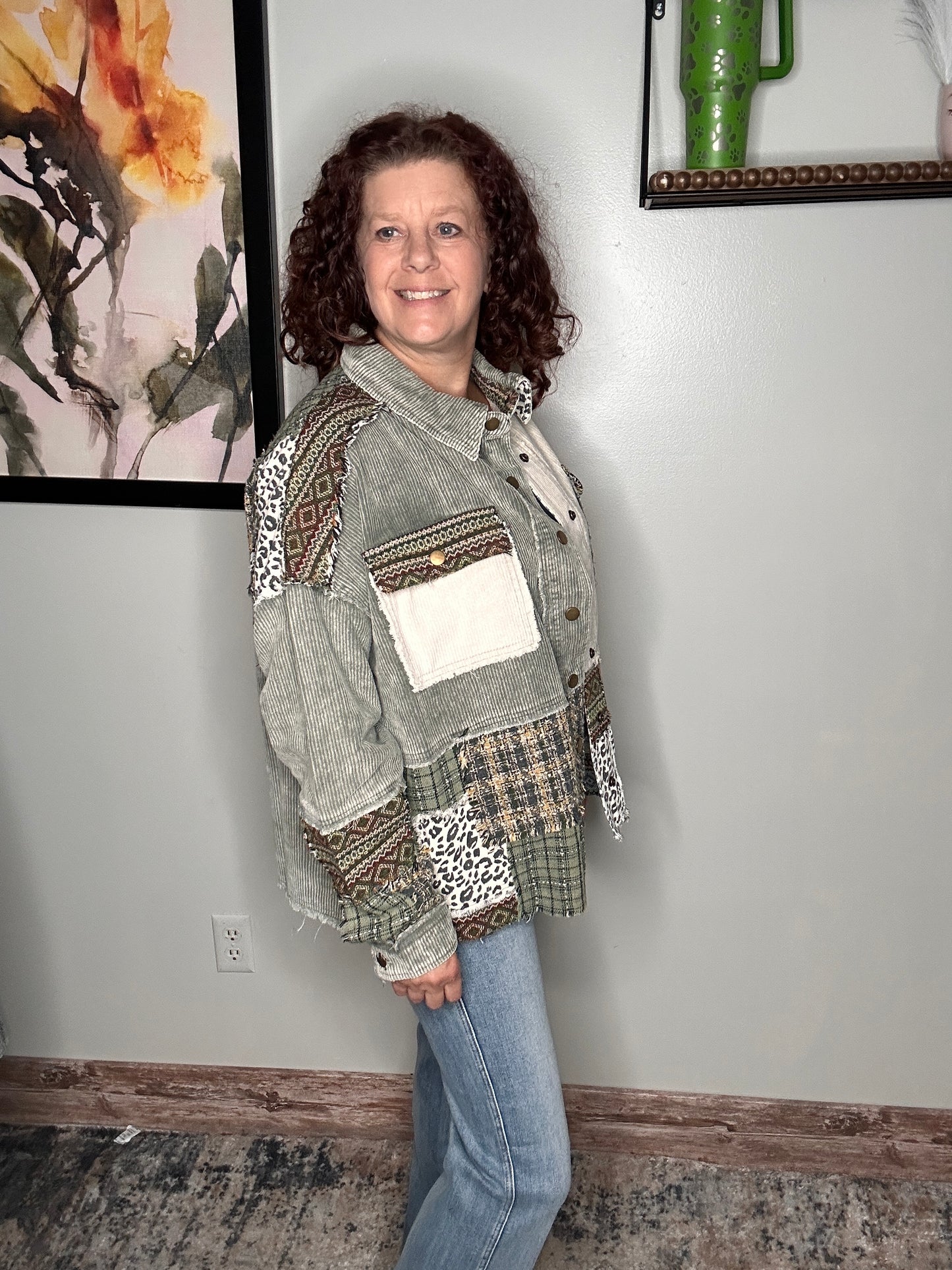 Fabric Blocked Jacket - Oli n Hali