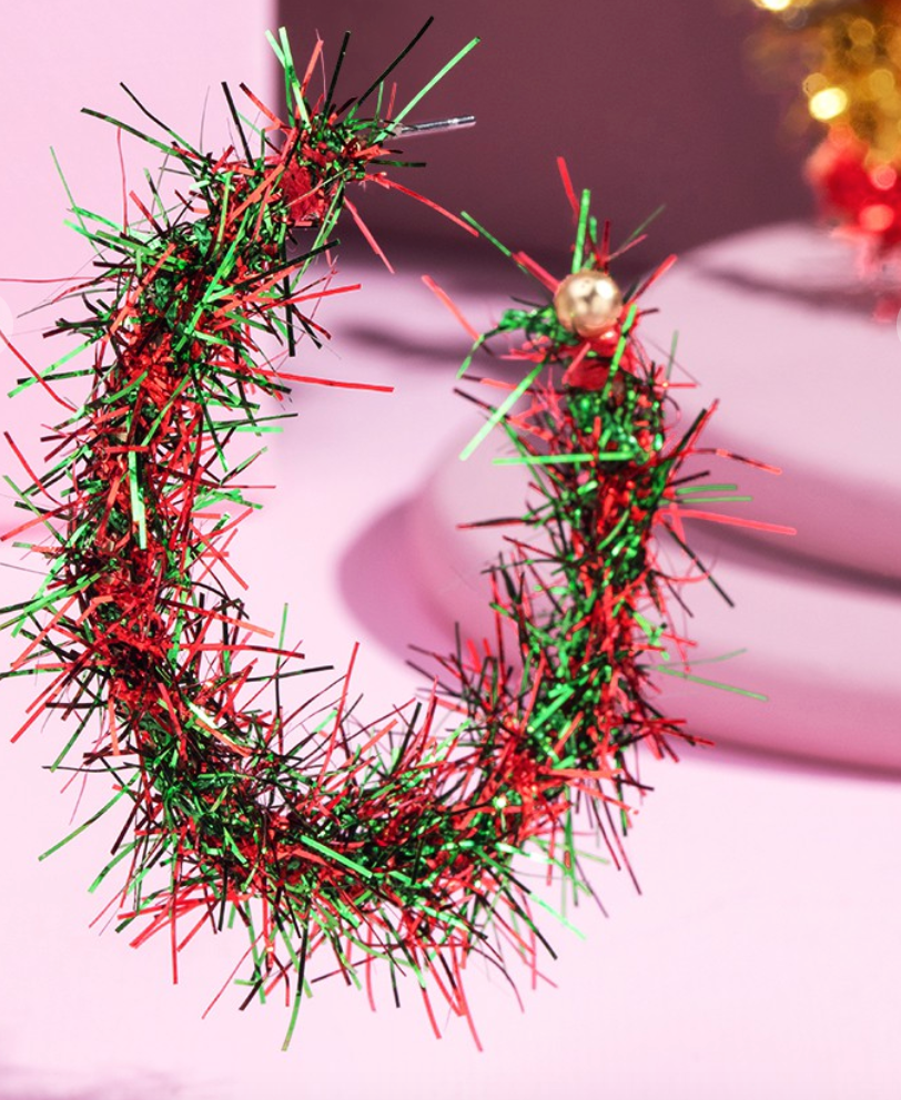 Tinsel Hoop Earring