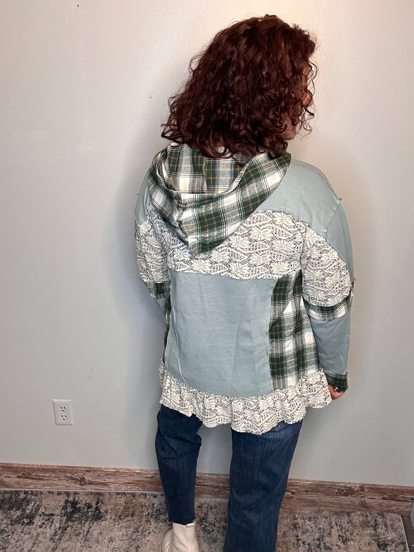 Lace and Plaid Hoodie