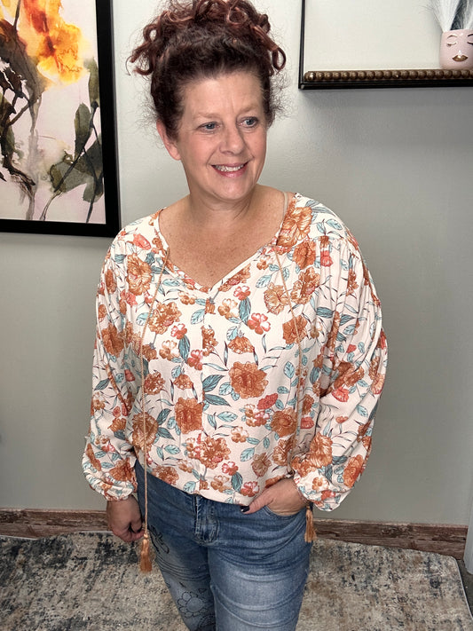 Fall Floral Doman Top