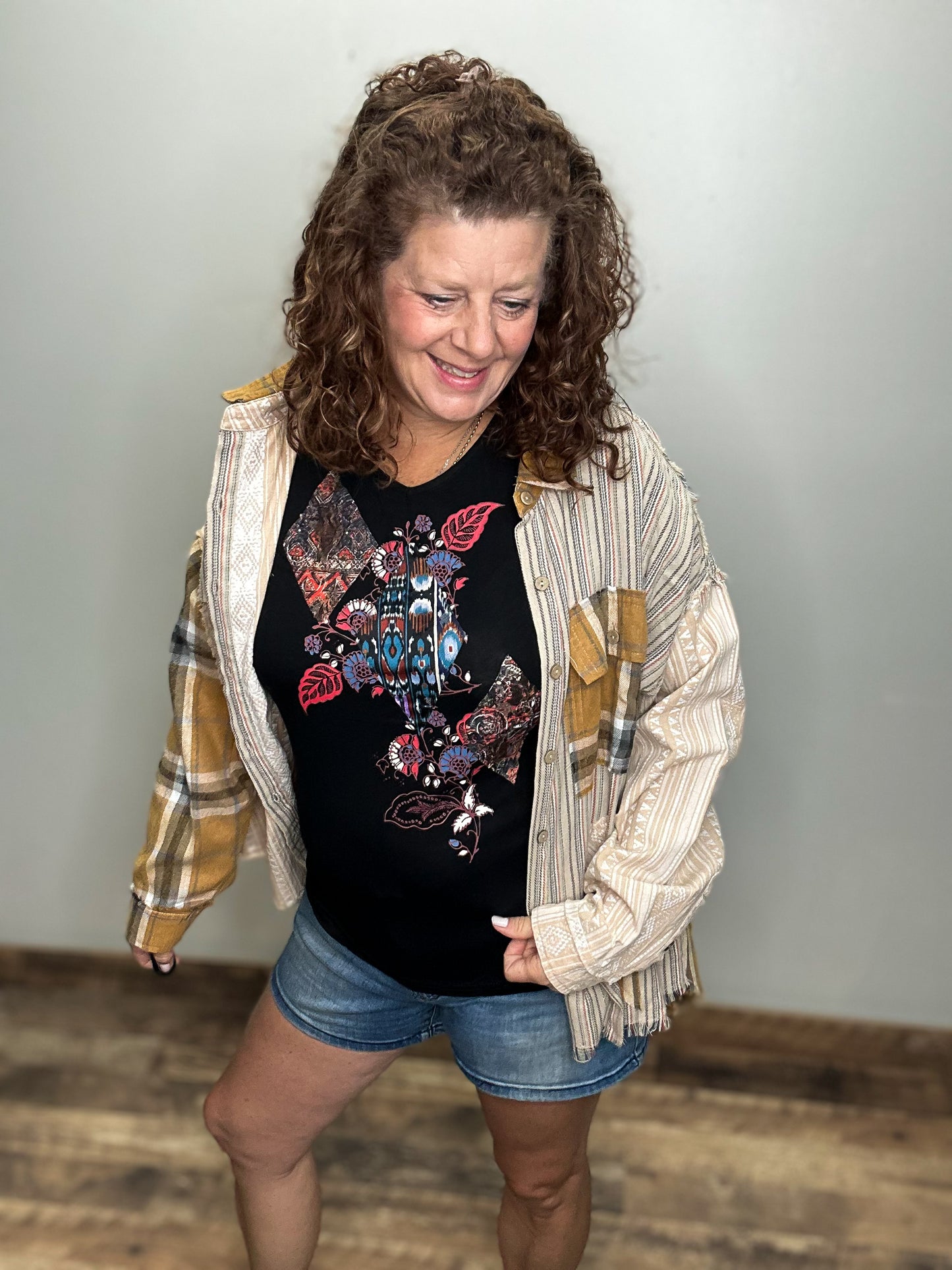 Patchwork Long Sleeve Tee
