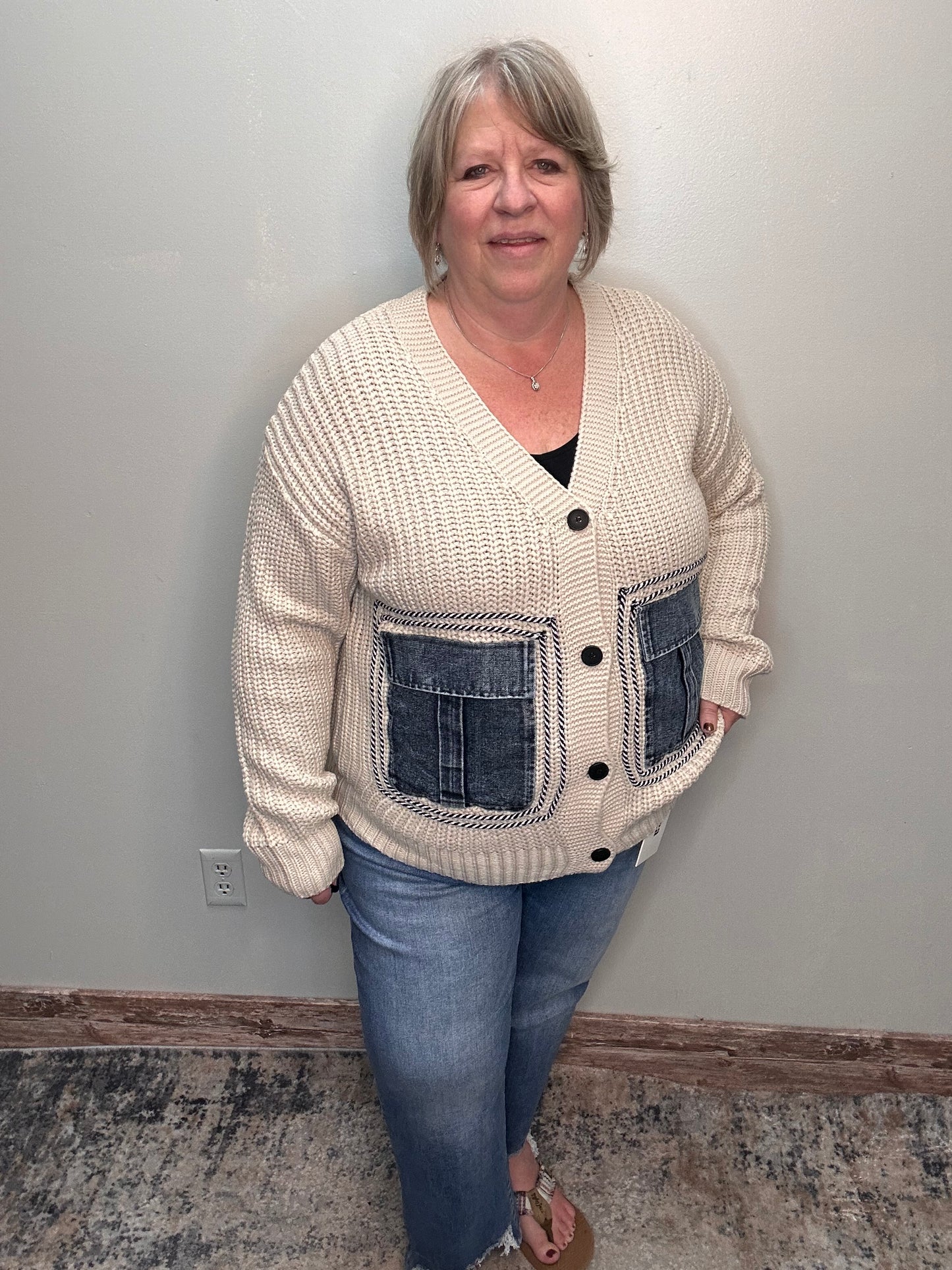 Denim and Knit Cardi