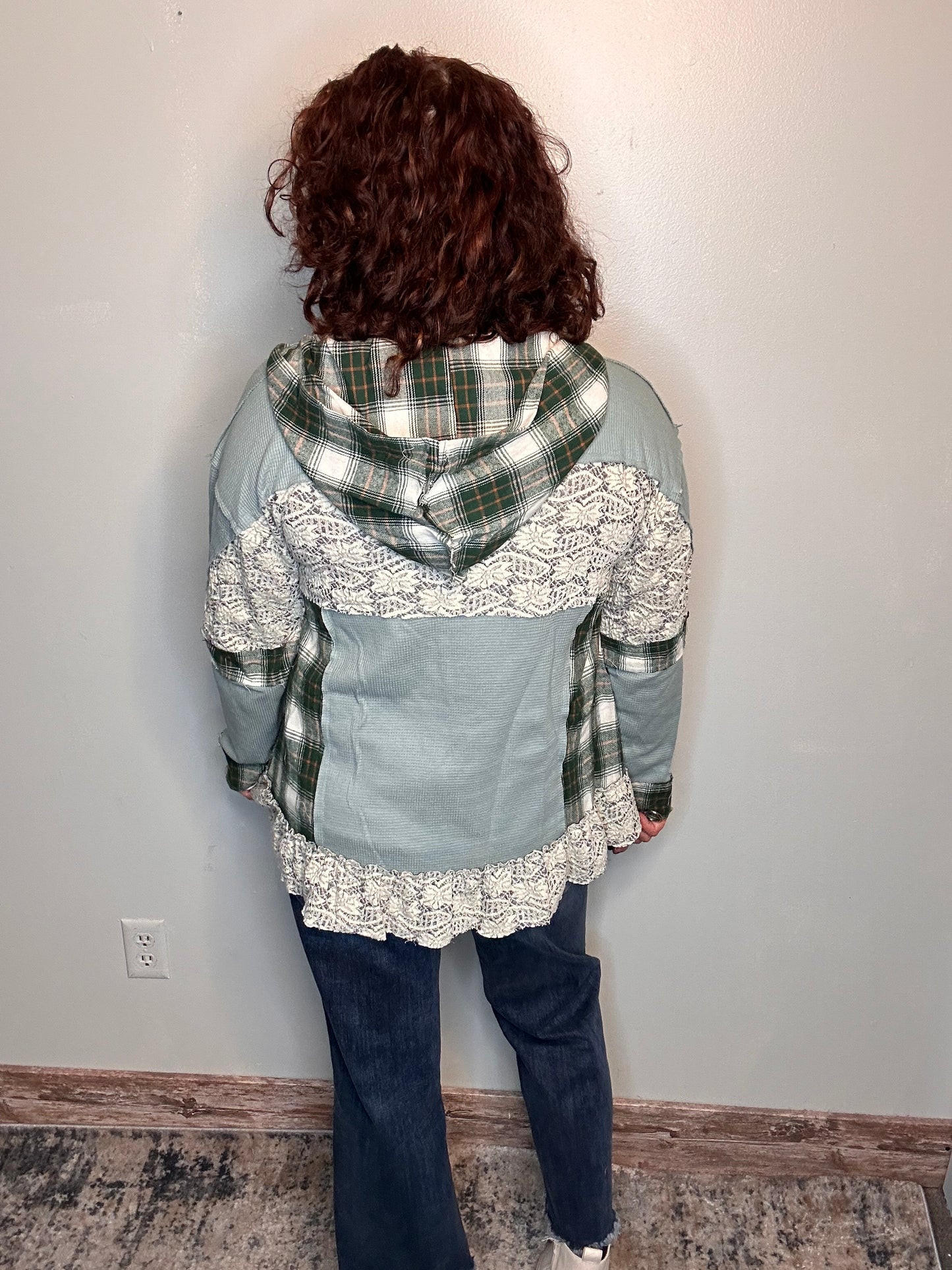 Lace and Plaid Hoodie