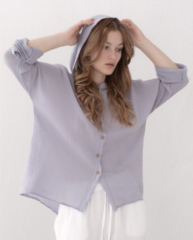 Hooded Voile Shirt