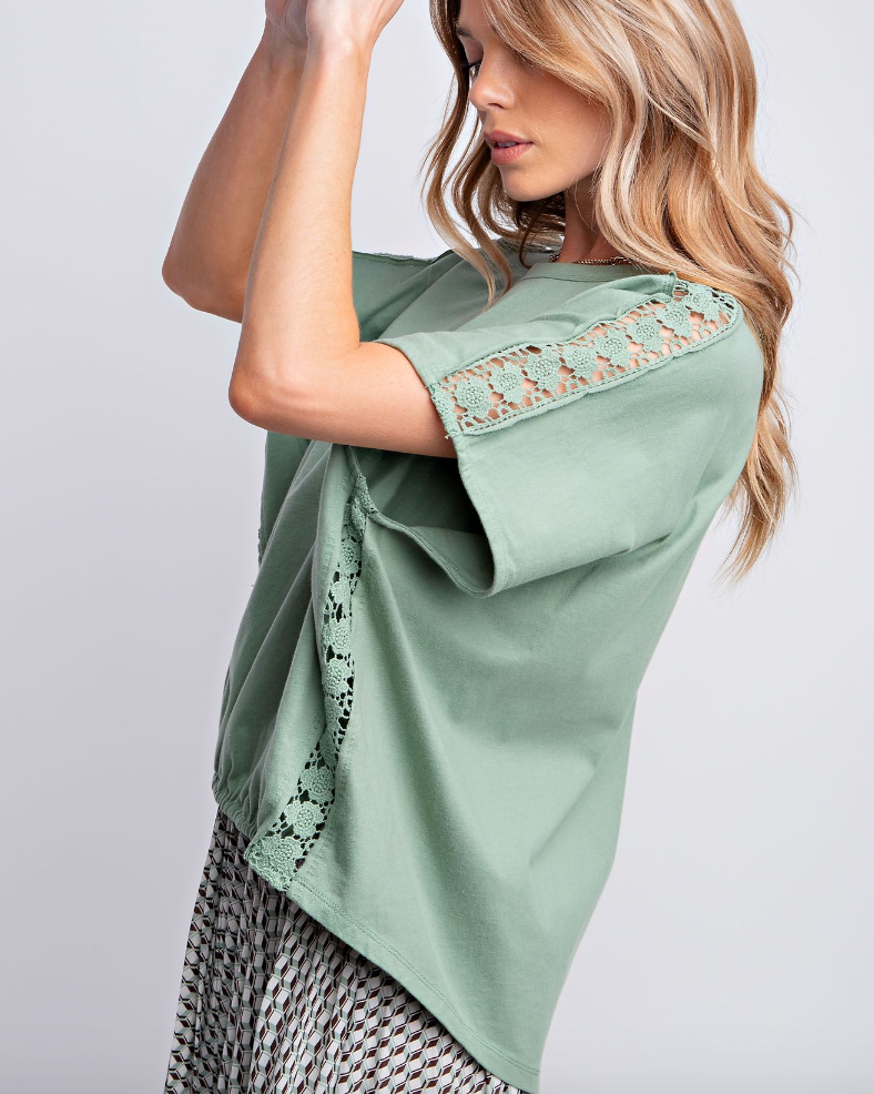 Lace Detail Tee - Easel