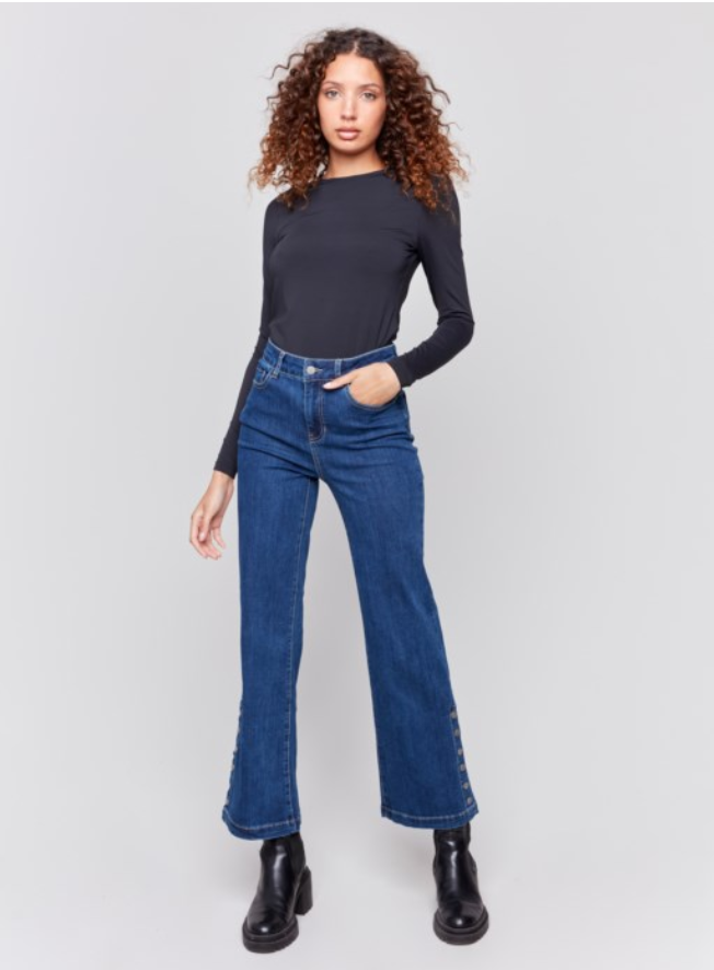 Button Flare Jeans