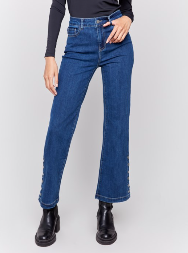 Button Flare Jeans