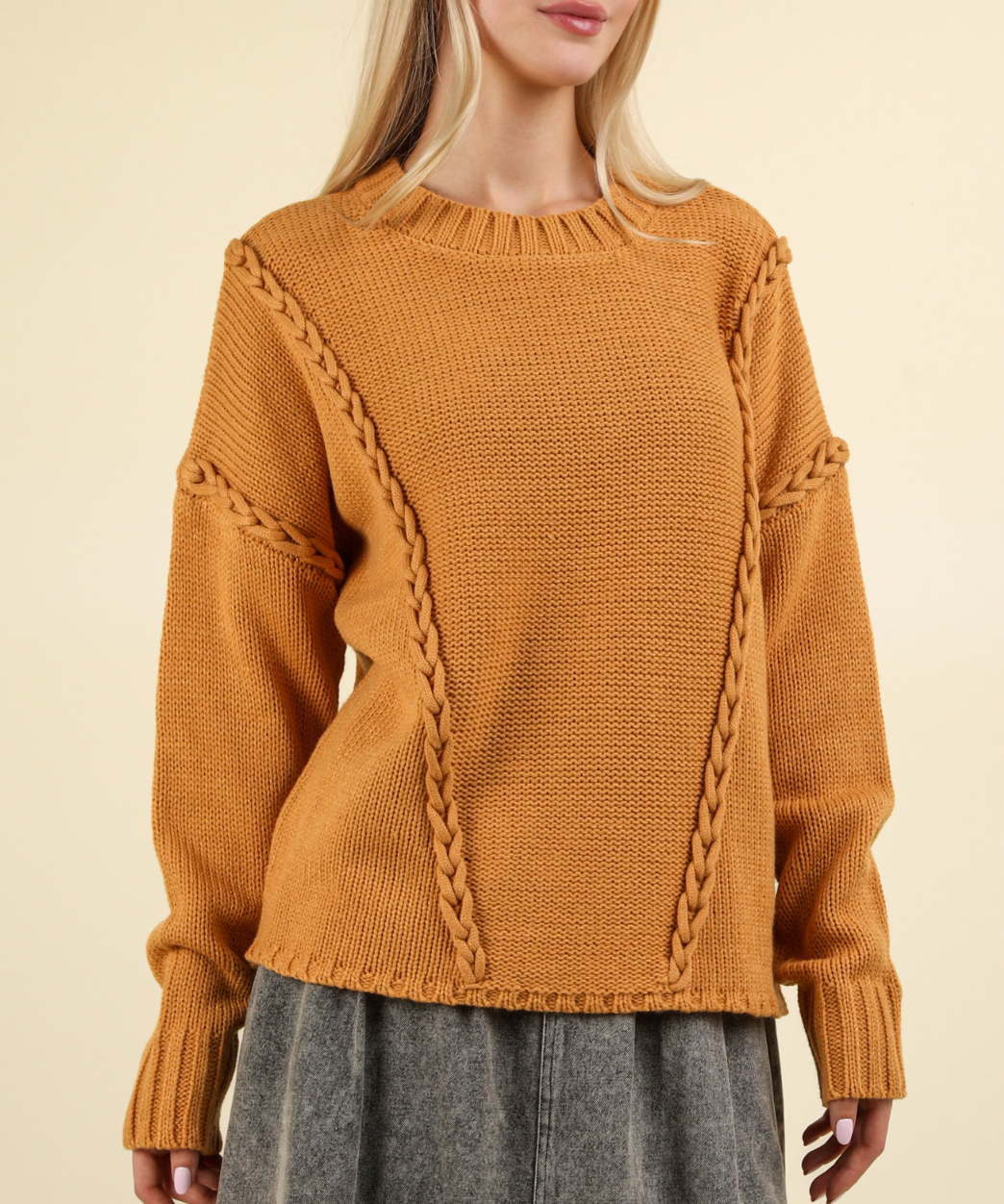 Braid  Detail Sweater